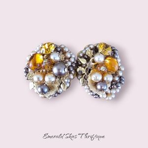 Vintage Karu arke‎ clip on earrings